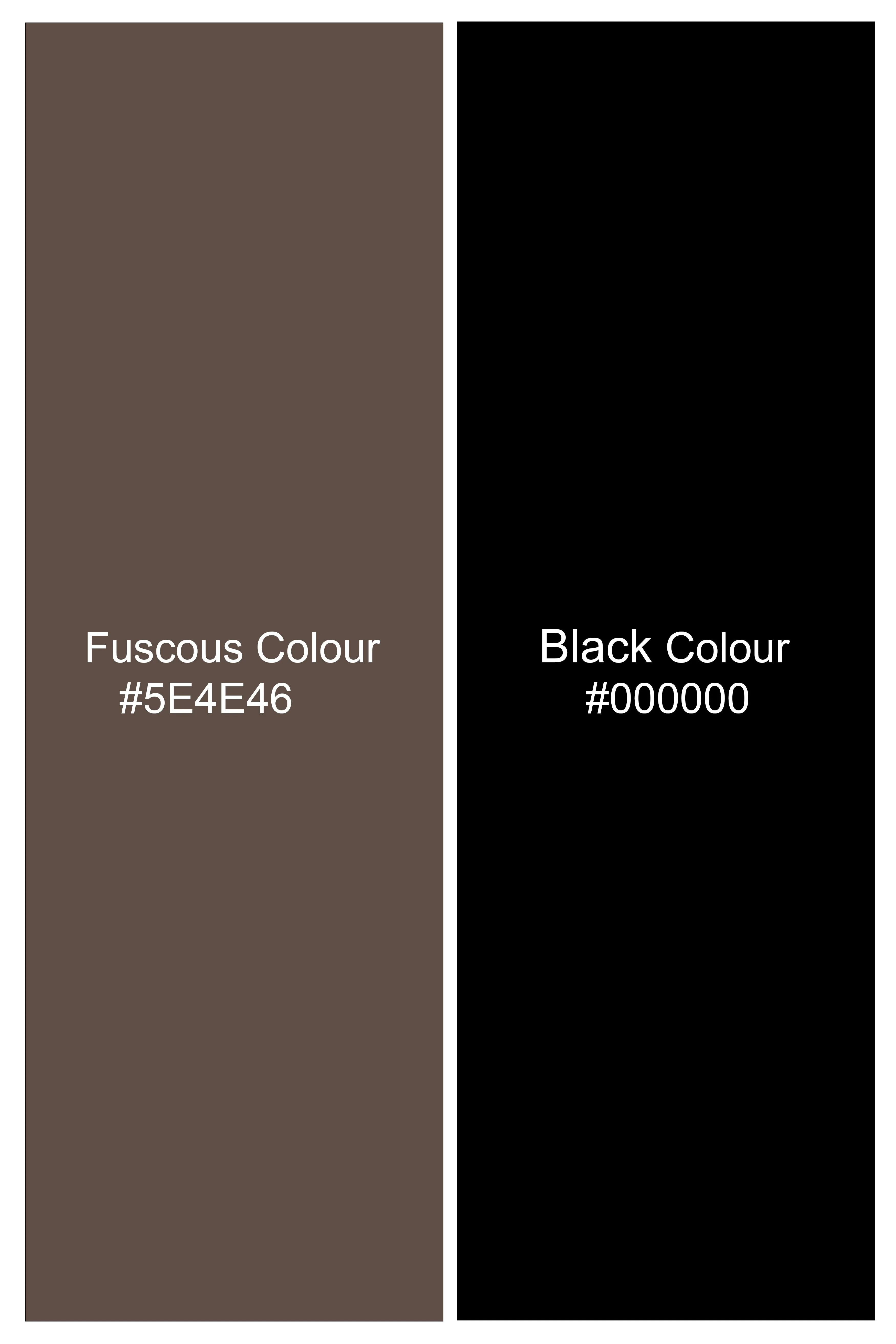 Obsidian-Fuscous Brown And Jade Black Chalk Striped Wool Rich Slight Stretch Waistcoat sold by French Crown product image thumbnail 5