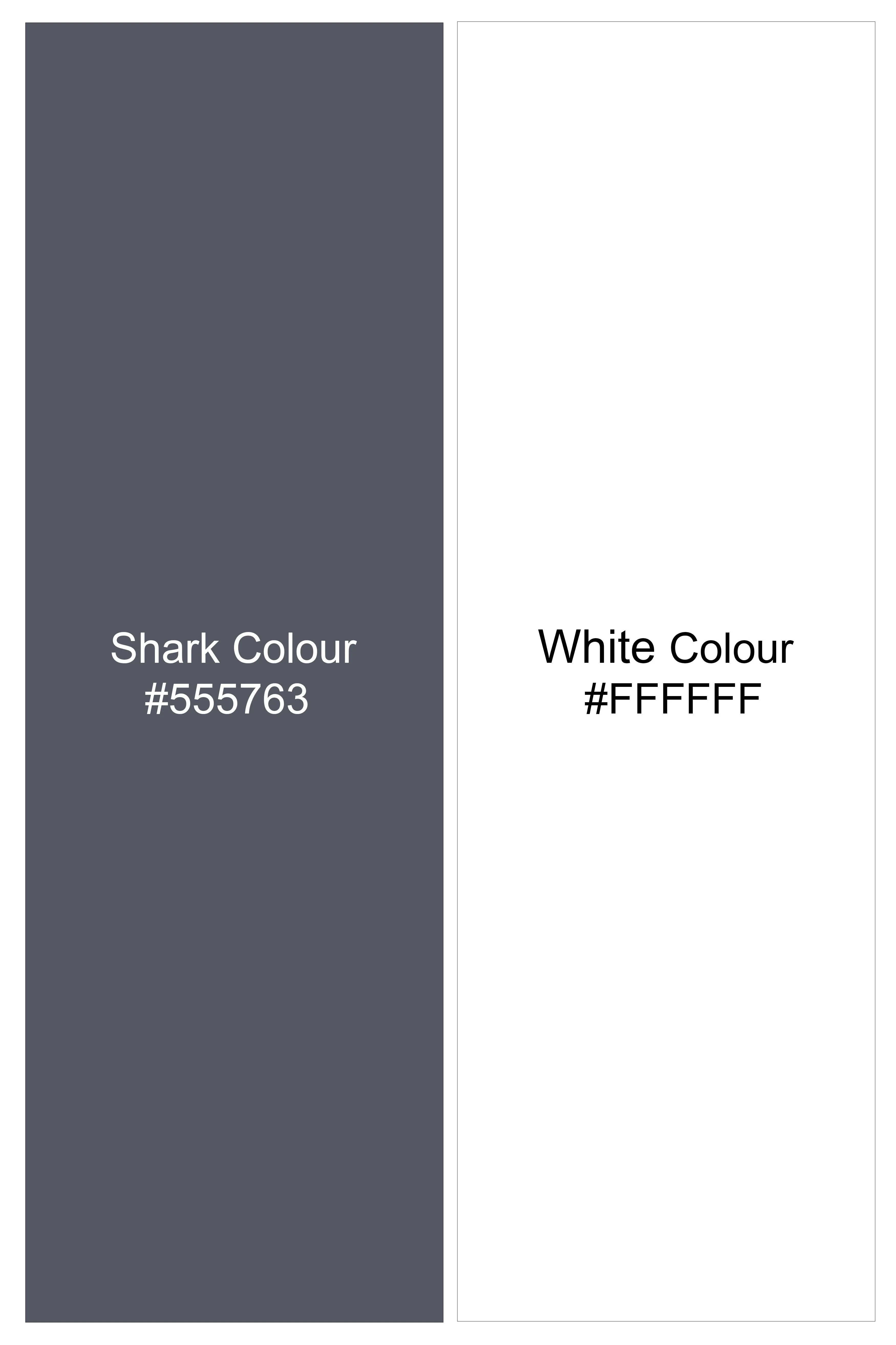 Monarch-Shark Gray And Bright White Chalk Striped Wool Rich Slight Stretch Waistcoat sold by French Crown product image thumbnail 5