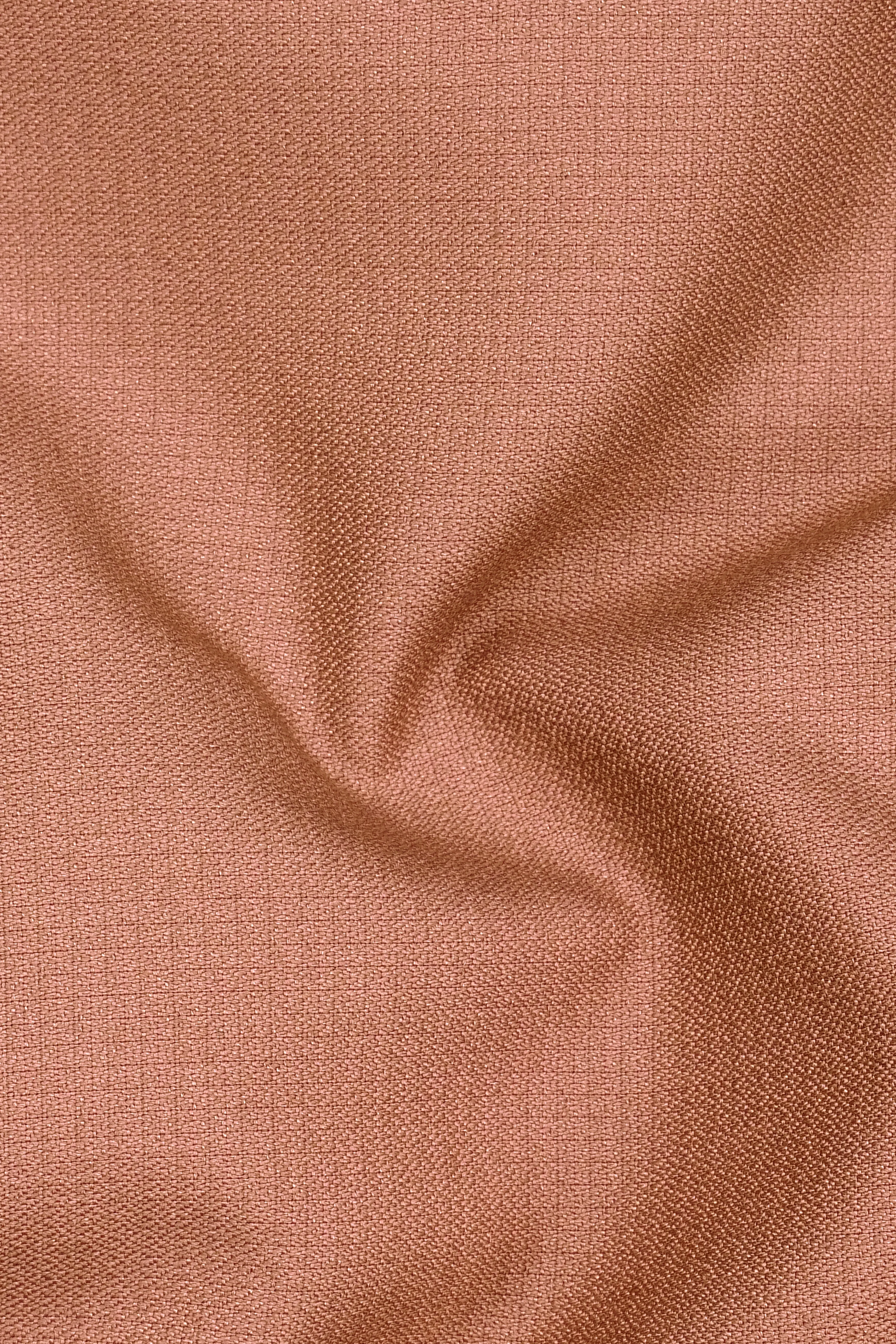 Terracotta-Salmon Brown Diamond Textured Wool Rich Slight Stretch Tuxedo Blazer sold by French Crown product image thumbnail 3