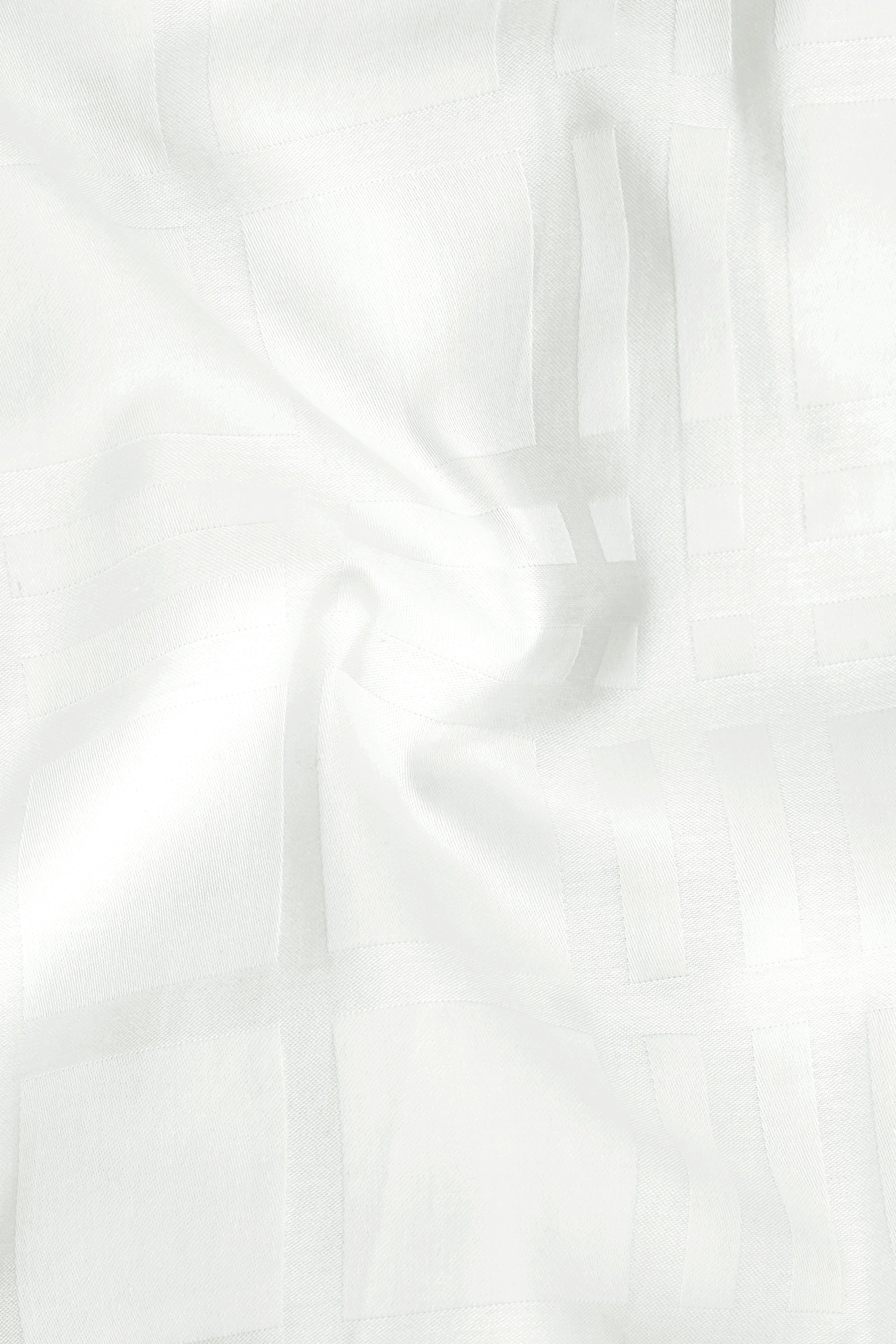 Lucent-Bright White Jacquard Textured Premium Cotton Dress Shirt sold by French Crown product image thumbnail 3
