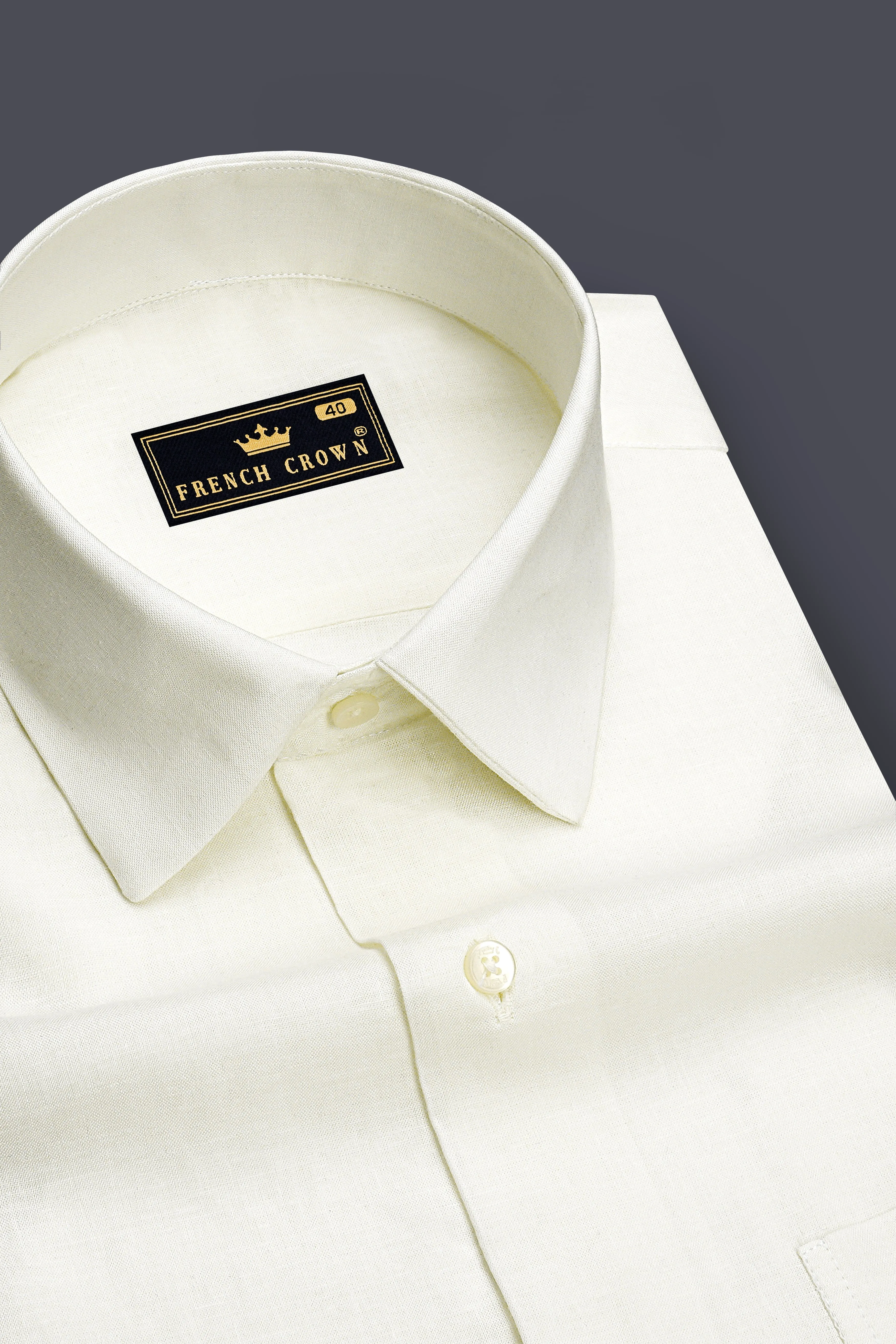 Alba-Off White Luxurious Linen Dress Shirt sold by French Crown product image thumbnail 2