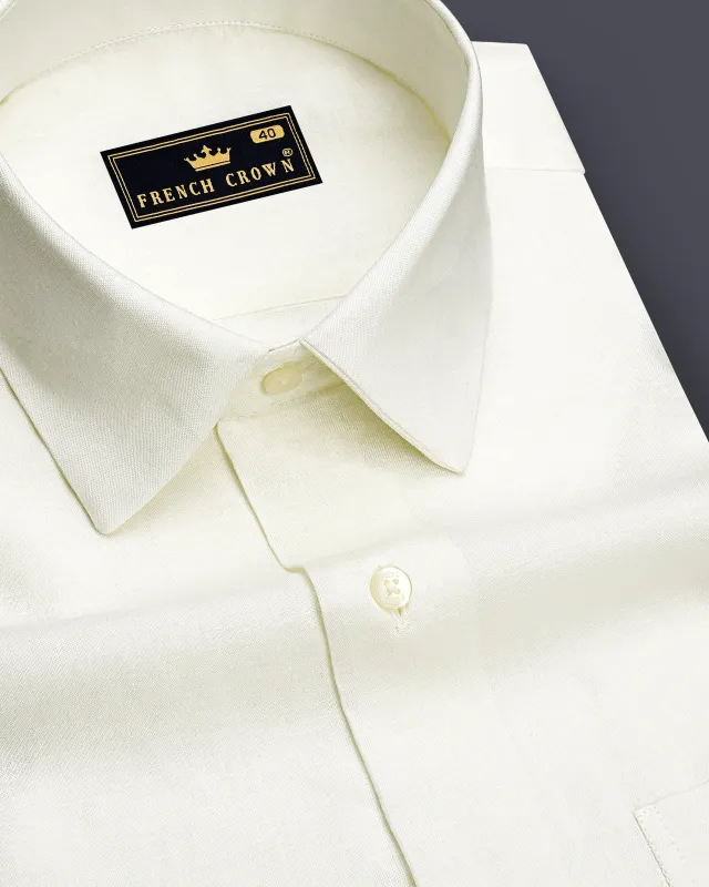 Alba-Off White Luxurious Linen Dress Shirt made by French Crown