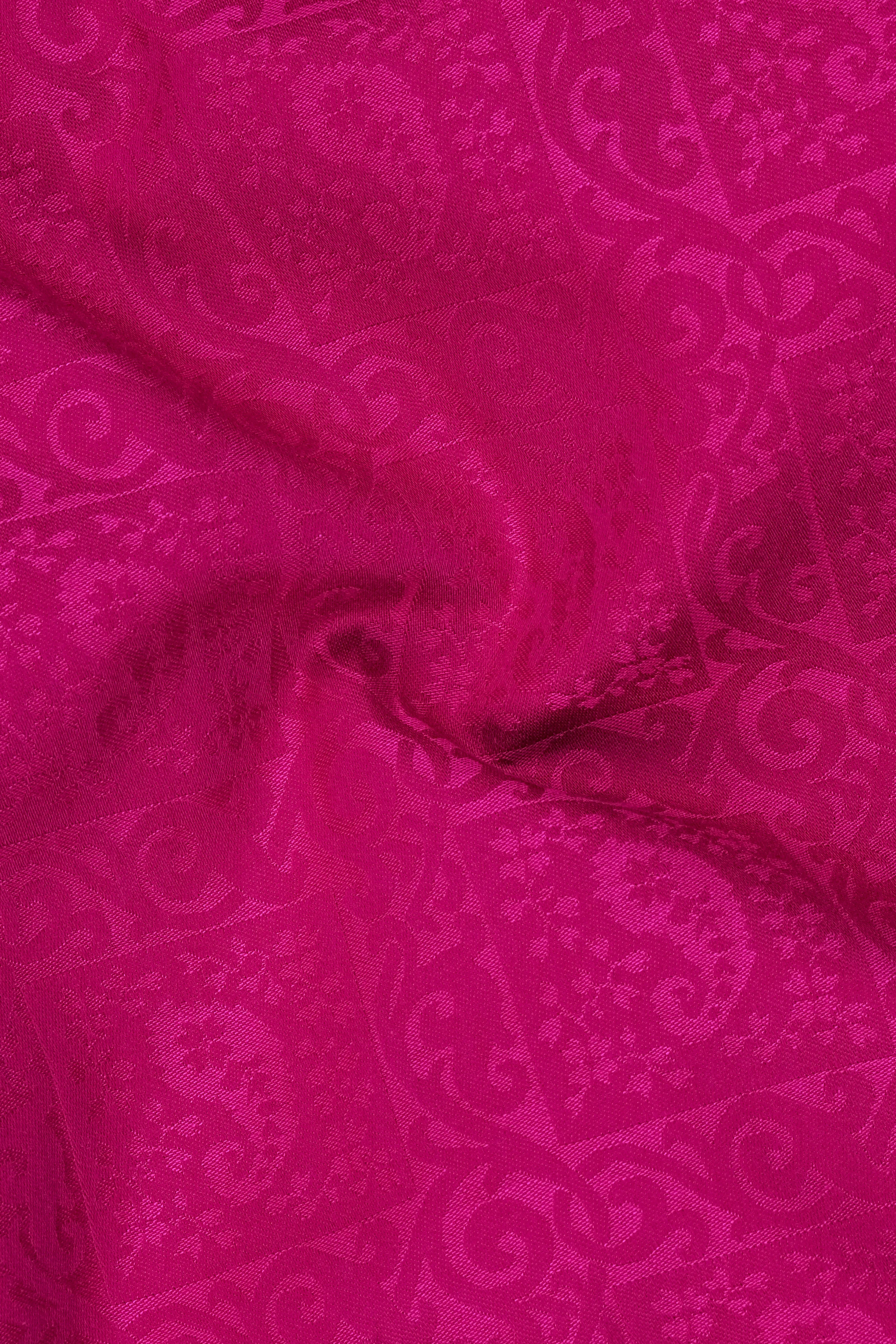Eloria-Toledo Pink Jacquard Textured Premium Cotton Dress Shirt sold by French Crown product image thumbnail 3