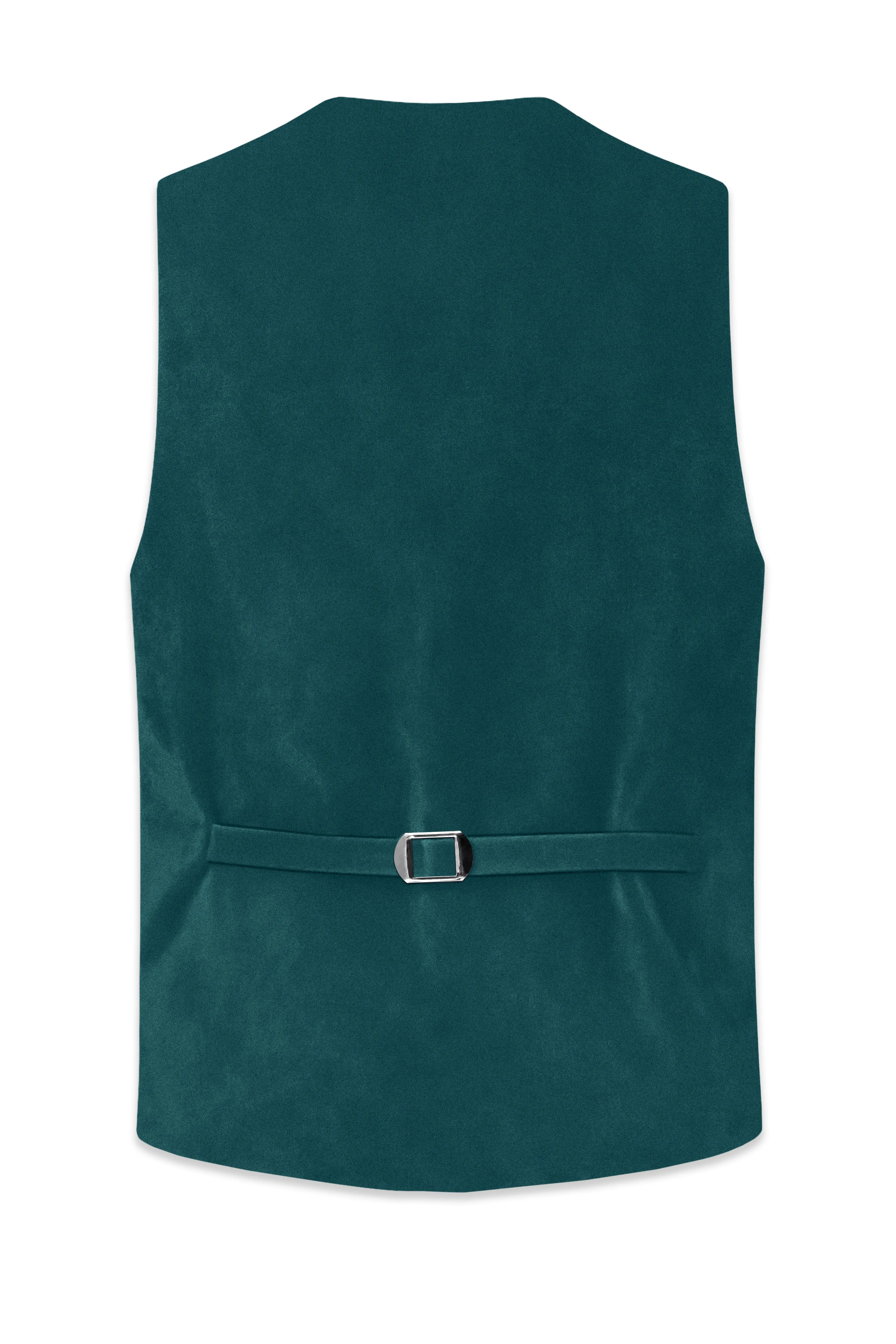 Verdant-Teal Green Velvet Waistcoat sold by French Crown product image thumbnail 4