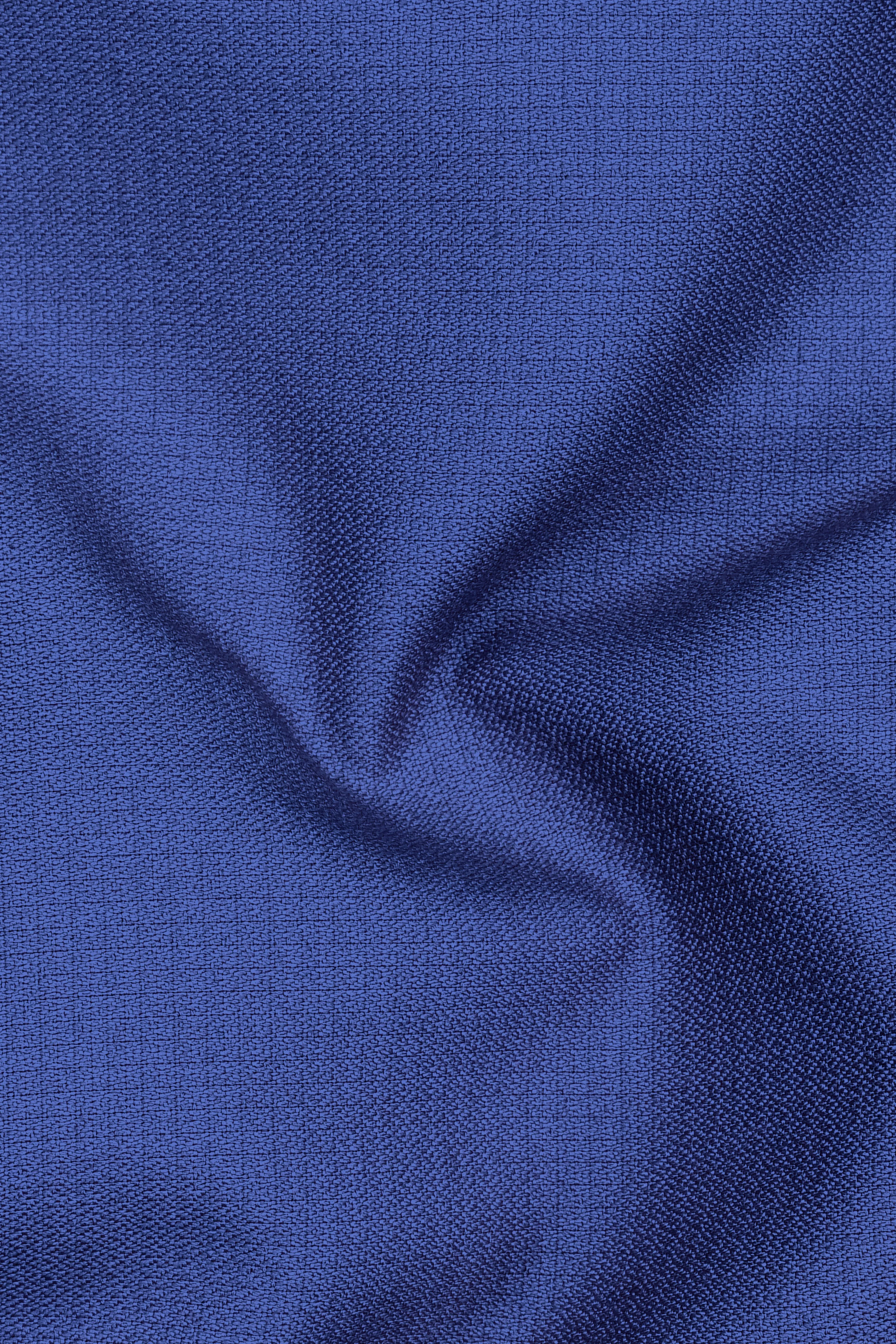 Aurelio-Chambray Blue Diamond Textured Wool Rich Slight Stretch Peak Lapel Tuxedo Suit sold by French Crown product image thumbnail 3