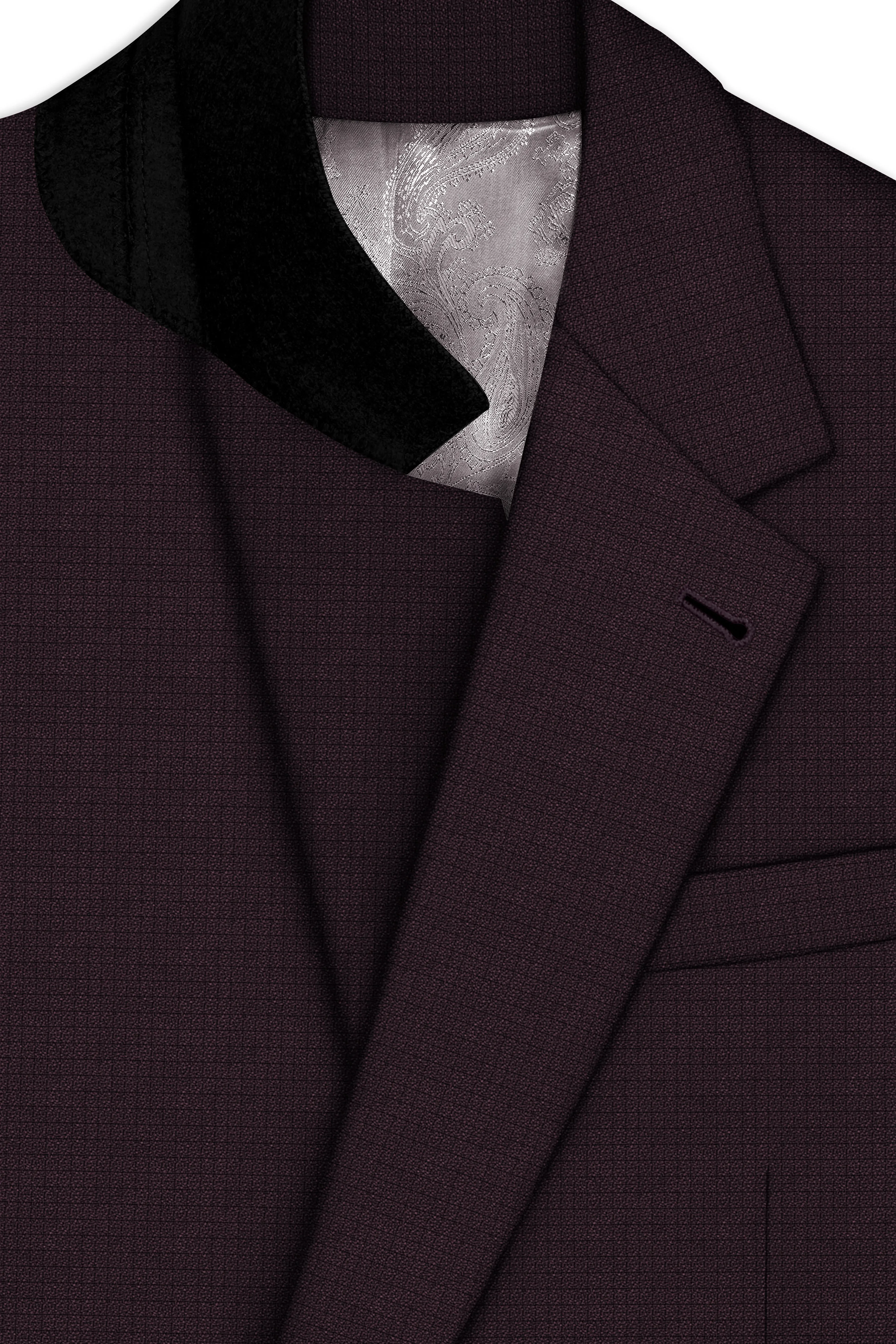 Velaris-Thunder Purple Diamond Textured Wool Rich Slight Stretch Single Breasted Blazer sold by French Crown product image thumbnail 4