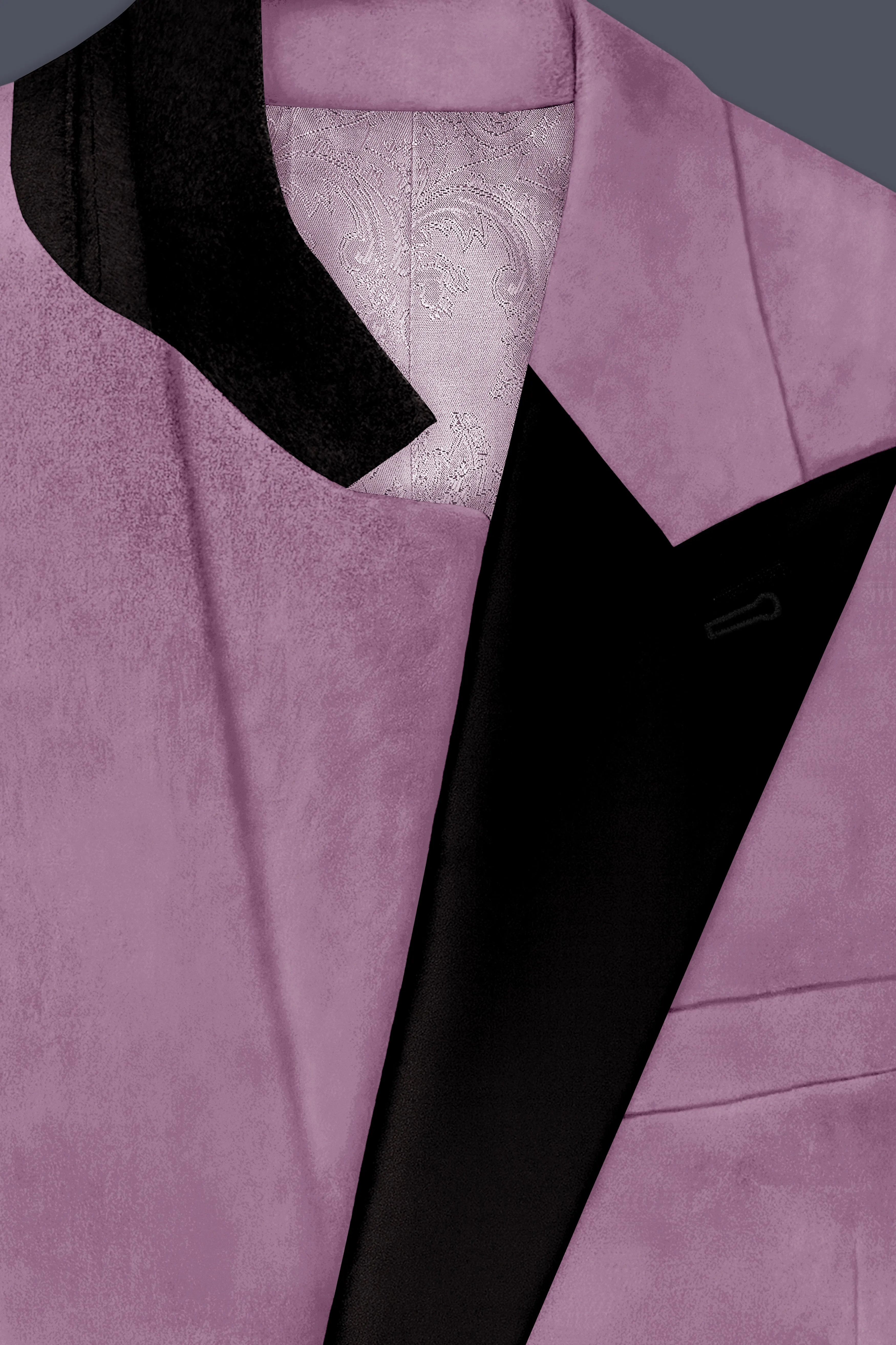 Veloura-Strikemaster Pink Velvet Peak Lapel Tuxedo Blazer sold by French Crown product image thumbnail 5