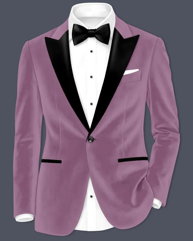 Veloura-Strikemaster Pink Velvet Peak Lapel Tuxedo Blazer made by French Crown