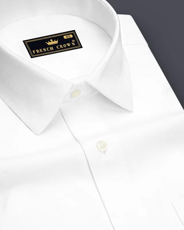 Sterling-Bright White Oxford Premium Cotton Dress Shirt made by French Crown