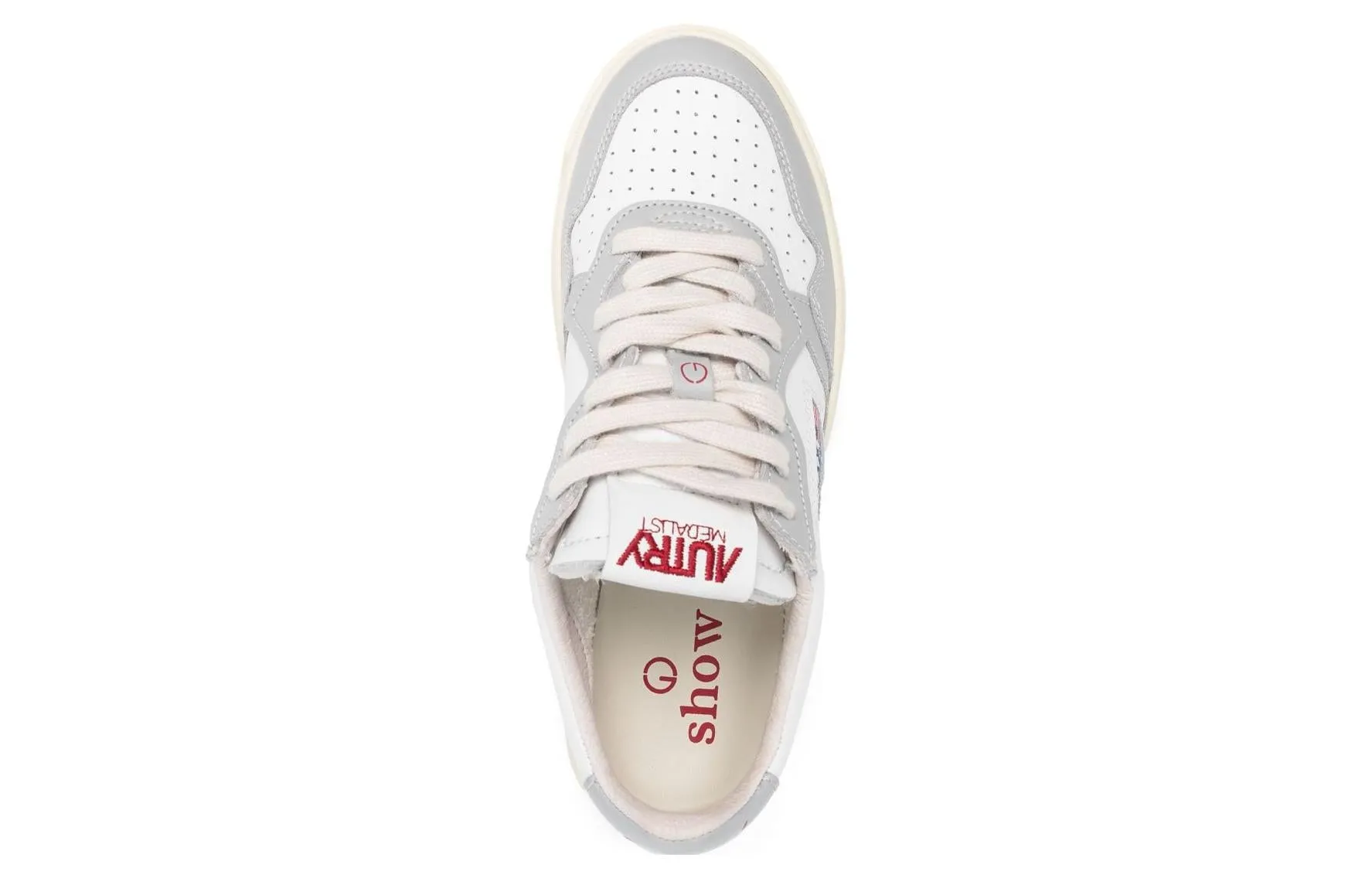 (WMNS) AUTRY Medalist Low Leather 'White Grey and Red Logo' AULW-CCC1 sold by KicksCrew product image thumbnail 3