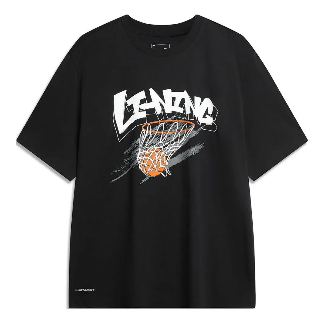 Li-Ning Hoops Graphic T-shirt 'Black' AHSU671-1 sold by KicksCrew
