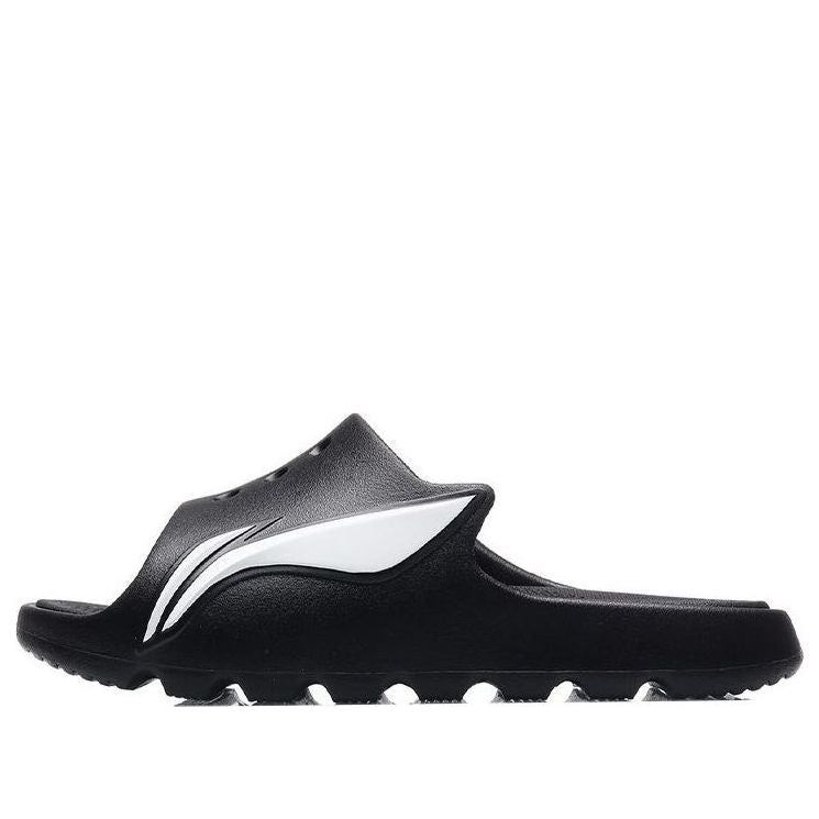 (WMNS) Li-Ning LNBB Basketball Slides 'Black White' ABTR006-2 sold by KicksCrew