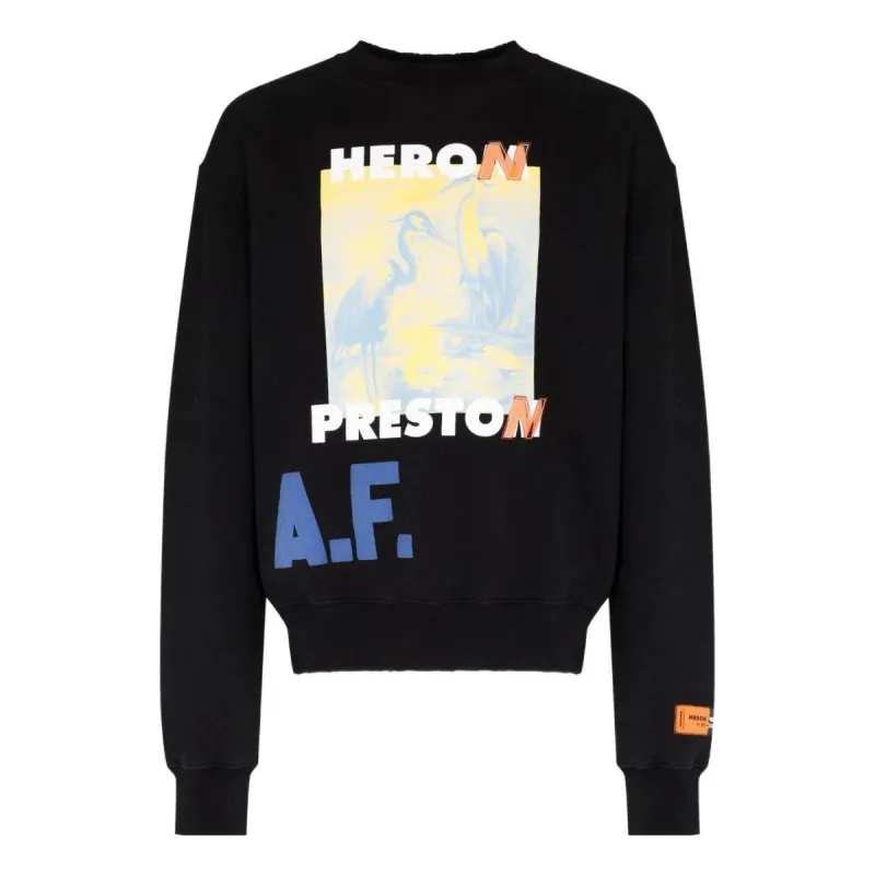 HERON PRESTON A.F. Authorized Crewneck 'Black Lemon' HMBA016S22JER0031015 sold by KicksCrew