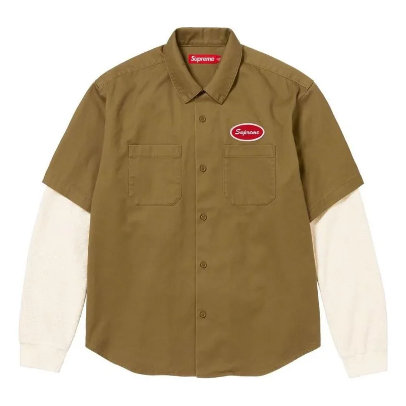 Supreme FW23 Week7 Thermal Sleeve Work Shirt 'Brown' SUP-FW23-121 sold by KicksCrew