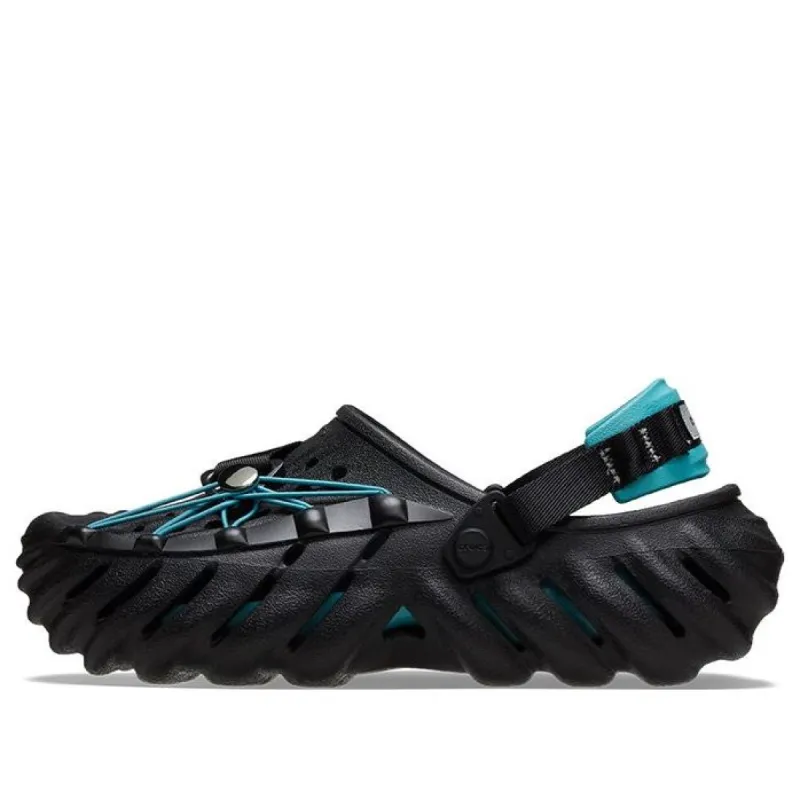 Crocs Echo Reflective Laces Clog 'Black Teal' 210004-001 sold by KicksCrew