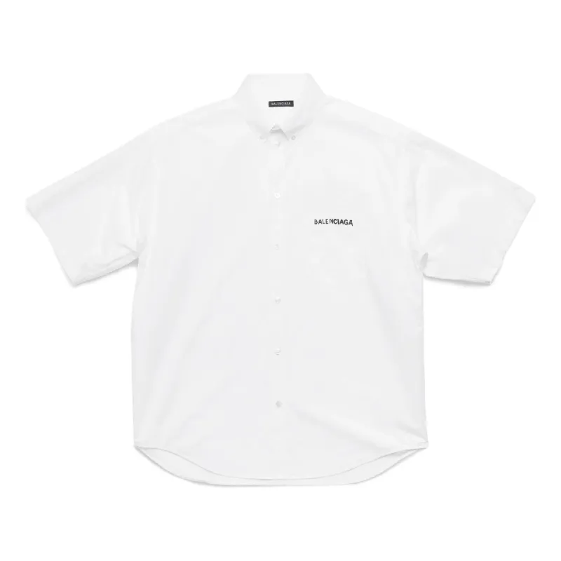 Balenciaga Poplin Short Sleeve Shirt 'White' 751920TNM609000 sold by KicksCrew