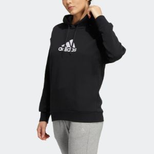 (WMNS) adidas Logo Hoodie 'Black' HM7069 sold by KicksCrew