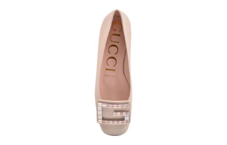 (WMNS) Gucci Leather Ballet Flat With Crystal G 'White' 551434-C9D00-9526 sold by KicksCrew