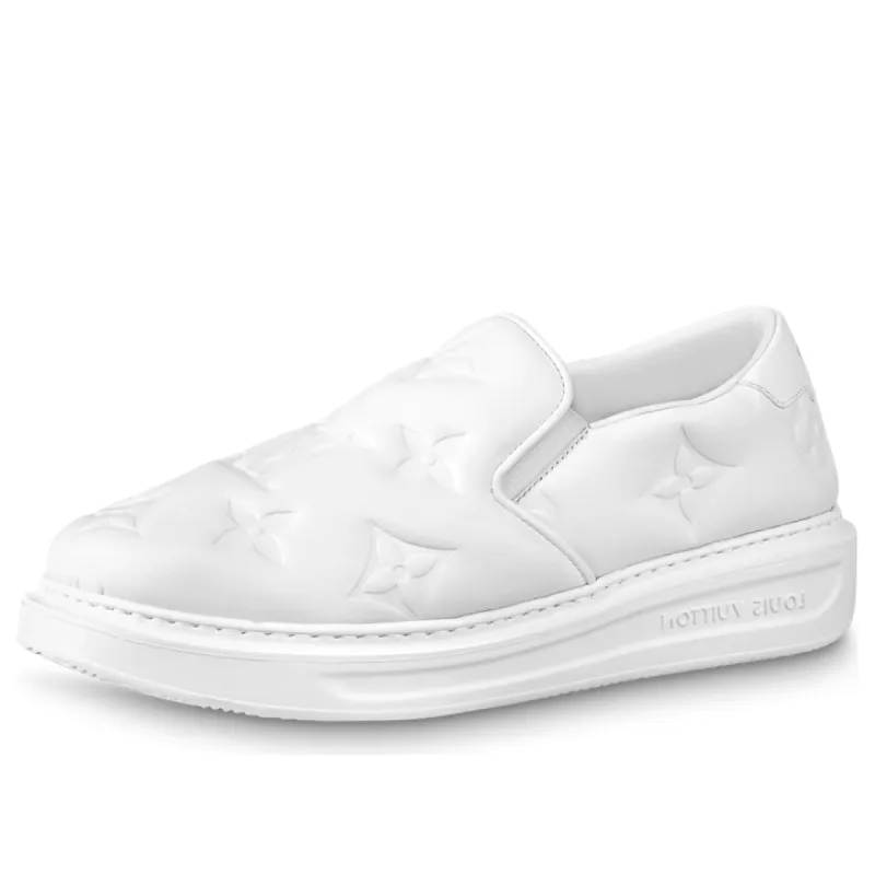 LOUIS VUITTON Beverly Hills Slip On Shoes 'White Monogram' 1AA7NP sold by KicksCrew
