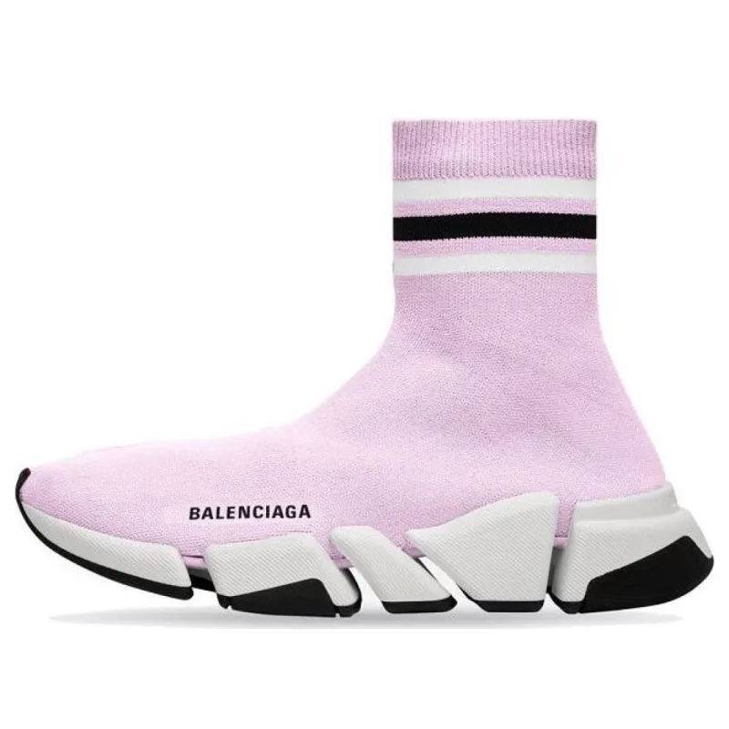 (WMNS) Balenciaga Speed 2.0 Sneakers 'Striped Pink' 674608W2F605691 sold by KicksCrew