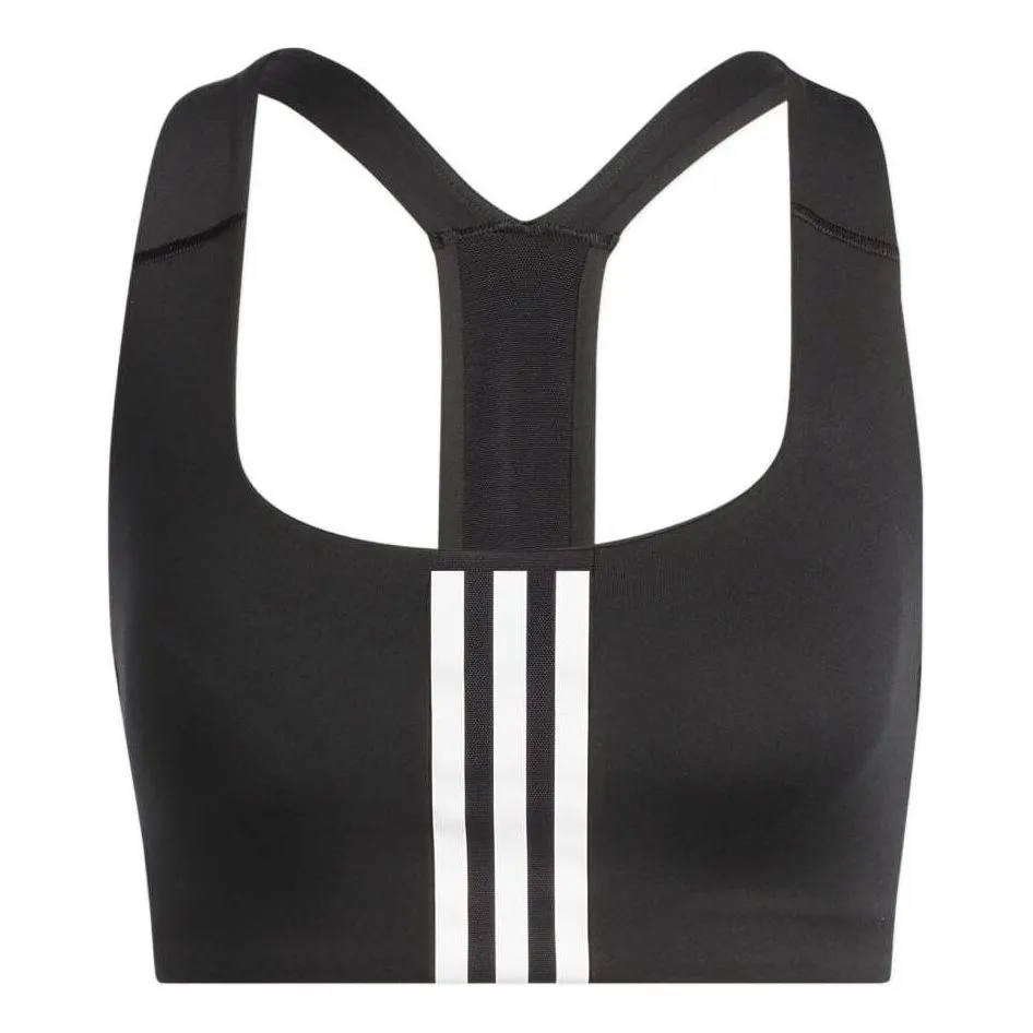 (WMNS) adidas Powerimpact Training Medium-Support Bra 'Black White' HE9063 sold by KicksCrew