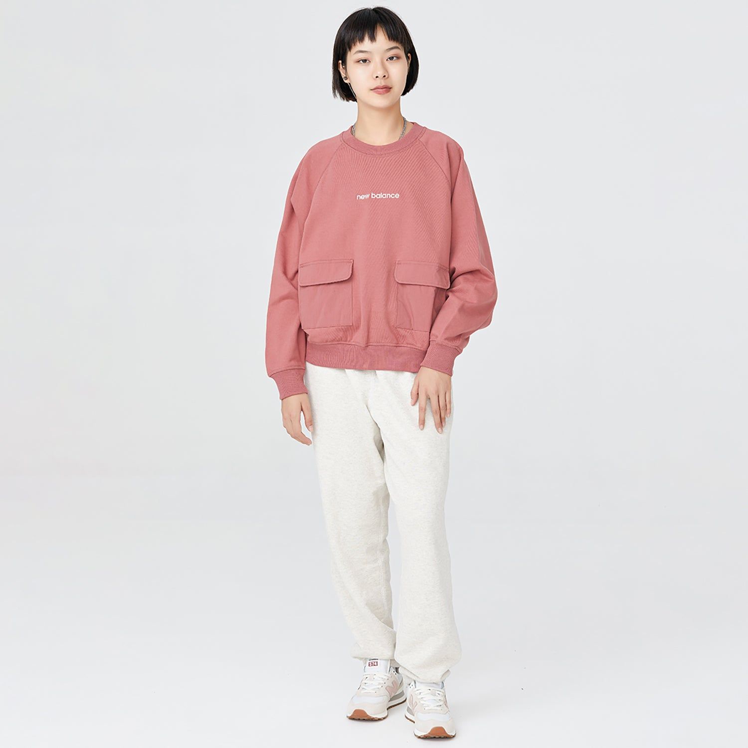 (WMNS) New Balance Casual Pocket Sweatshirt 'Rose Pink' AWT23320-MIN sold by KicksCrew product image thumbnail 3