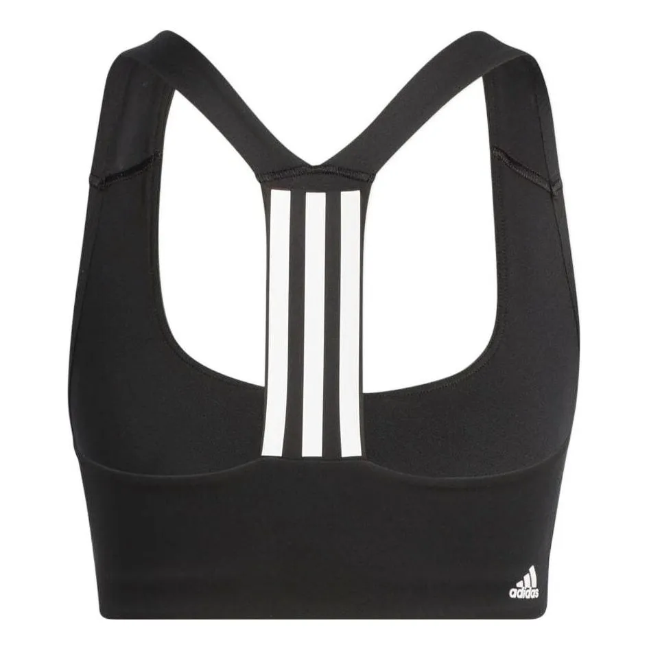 (WMNS) adidas Powerimpact Training Medium-Support Bra 'Black White' HE9063 sold by KicksCrew product image thumbnail 2