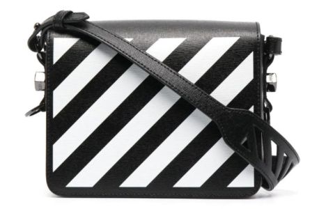 (WMNS) Off-White Diag Flap Bag 'Black White' OWNN018S21LEA0011001 sold by KicksCrew