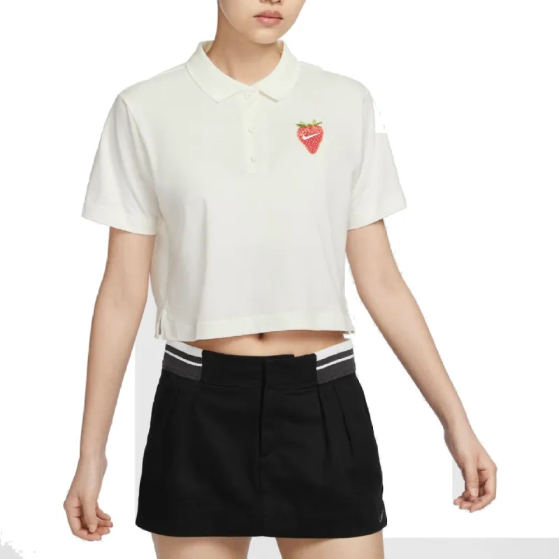 (WMNS) Nike Graphic Polo Shirt 'White Red' HQ1199-133 sold by KicksCrew