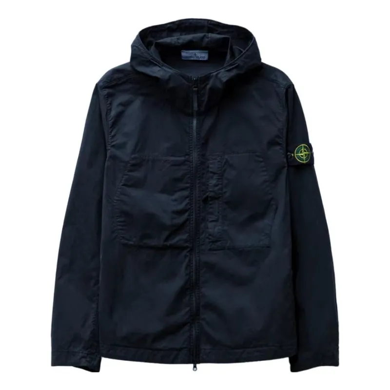 STONE ISLAND Supima Cotton Twill Stretch Hooded Jacket 'Navy' 781543310-V0020 sold by KicksCrew