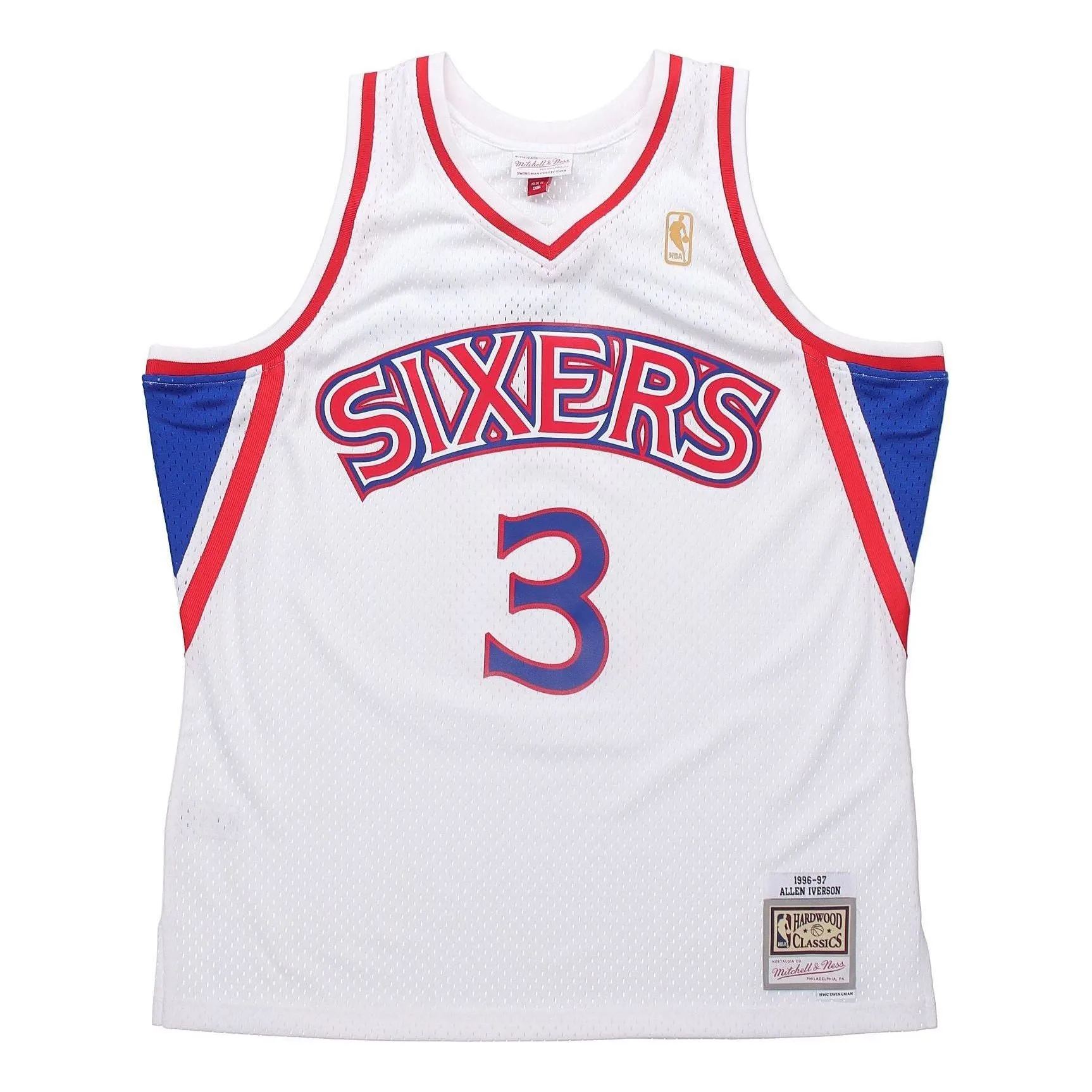 Mitchell & Ness x NBA Philadelphia 76ers 1996-97 Home Swingman Jersey 'Allen Iverson 3' SMJYGS18198-P76WHIT96AIV sold by KicksCrew