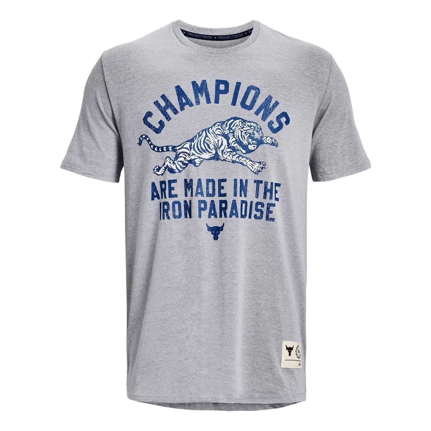 Under Armour Project Rock Champ Short Sleeve T-shirt 'Steel Light Heather' 1376897-035 sold by KicksCrew