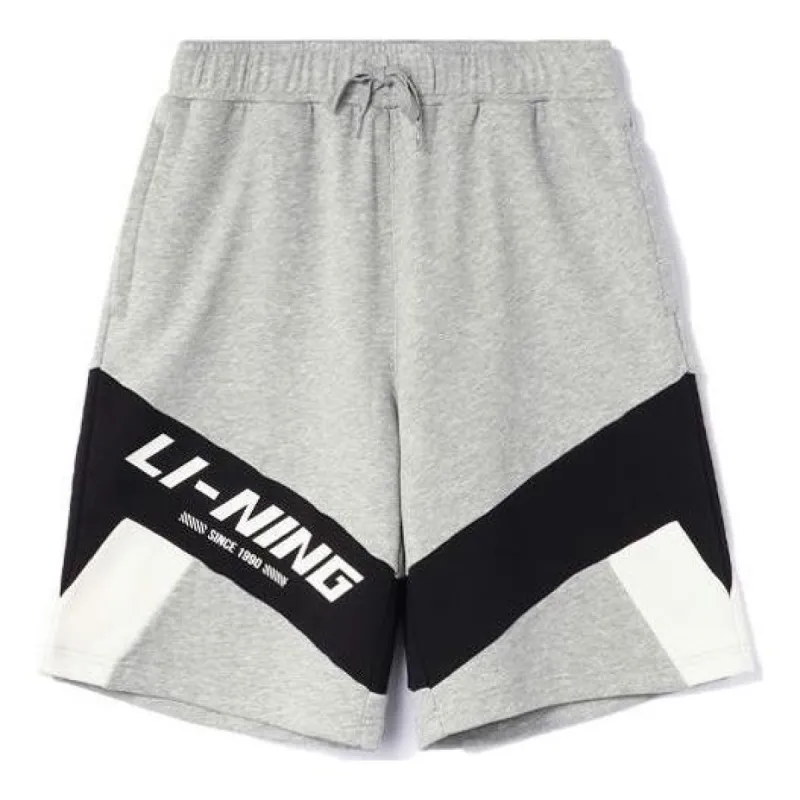 Li-Ning Color Block Graphic Shorts 'Grey Black' AKSR569-2 sold by KicksCrew