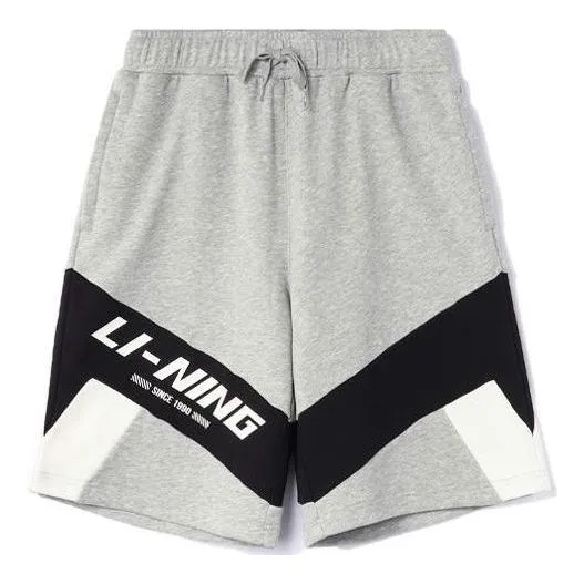 Li-Ning Color Block Graphic Shorts 'Grey Black' AKSR569-2 sold by KicksCrew