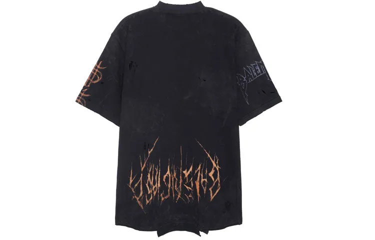 Balenciaga Paris Moon Upside Down T-Shirt Oversized 'Black Faded' 698811TOVT31055 sold by KicksCrew product image thumbnail 2