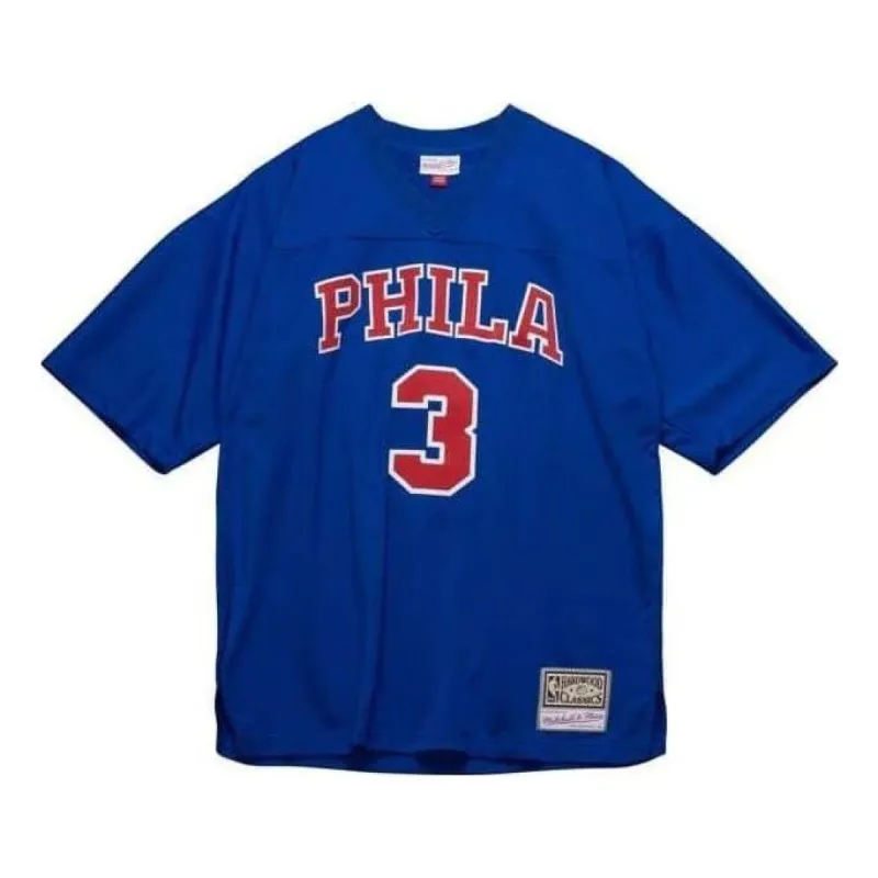 Mitchell & Ness x NBA Philadelphia 76ers T-Shirt 'Allen Iverson 3' TNMP4846-P76YYAIVBLUE sold by KicksCrew