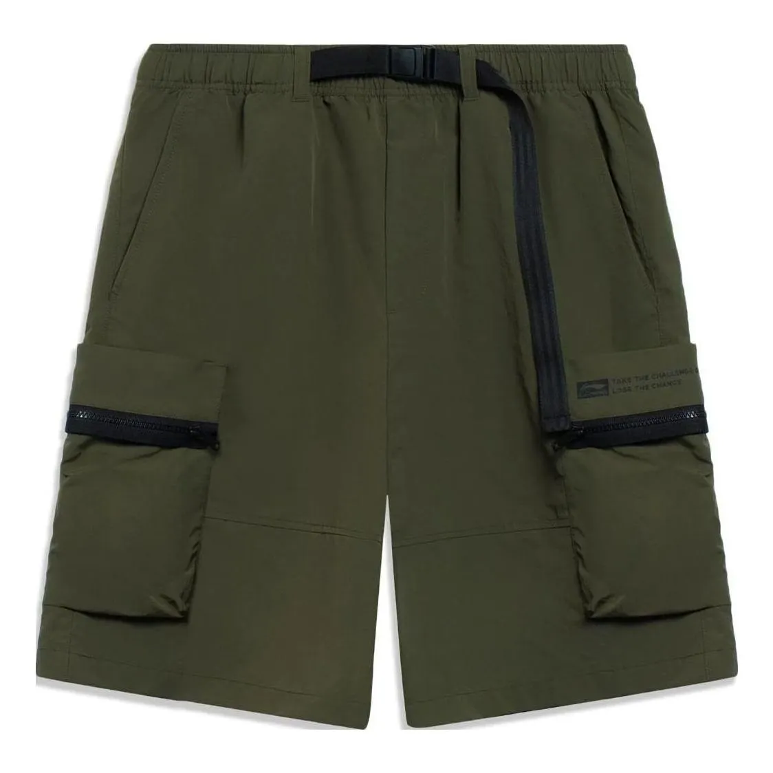 Li-Ning Graphic Cargo Shorts 'Olive Green' AKST643-3 sold by KicksCrew
