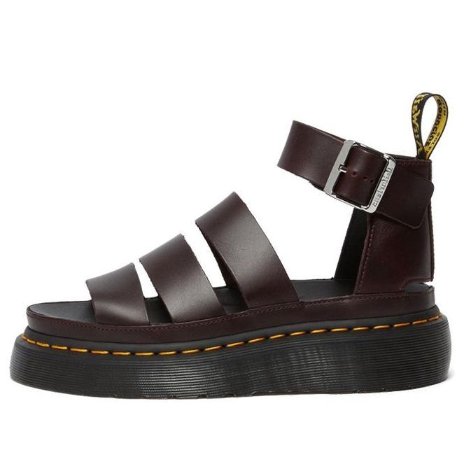 Dr. Martens Clarissa II Atlas Quad Leather Platform Sandals 'Oxblood' 26684601 sold by KicksCrew