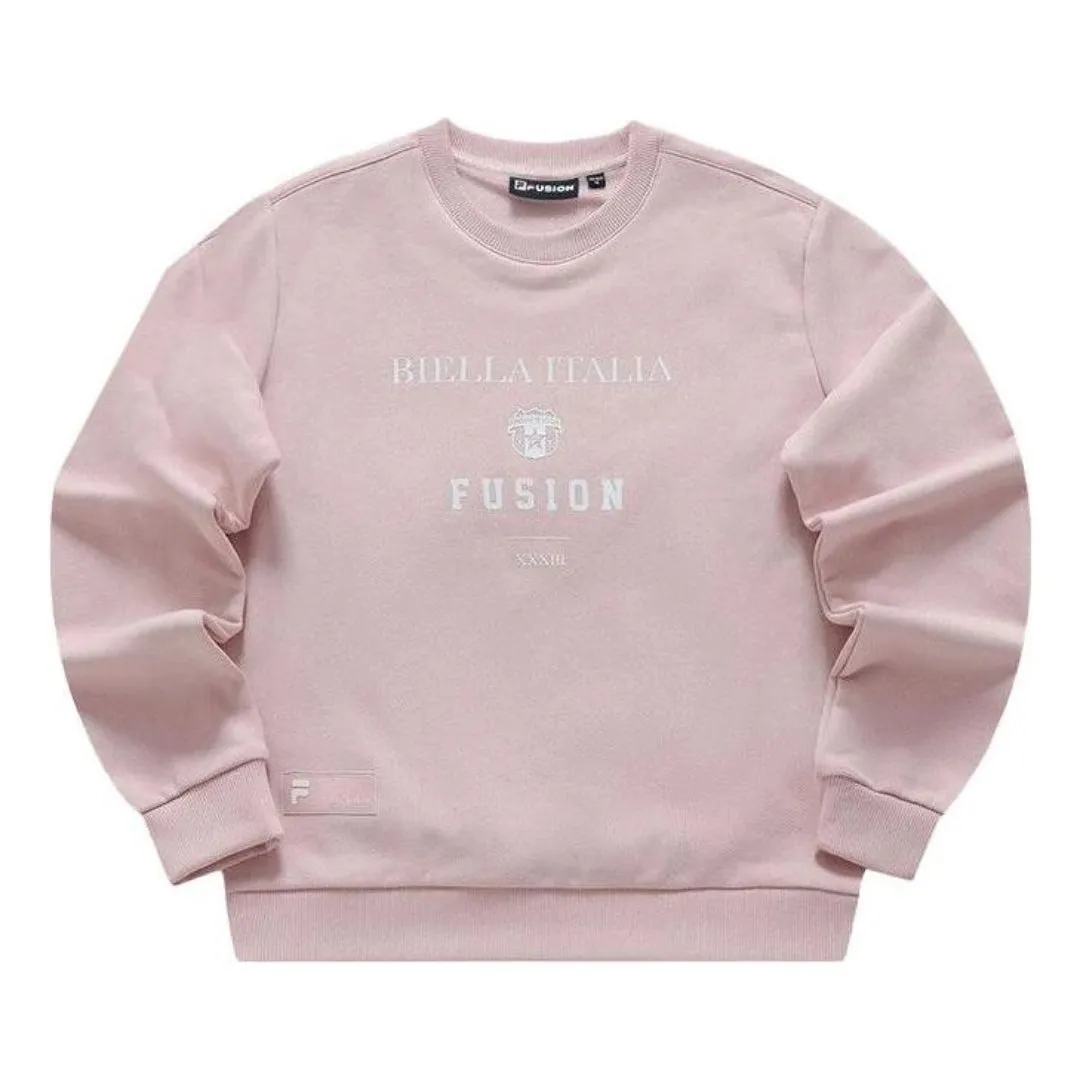 (WMNS) FILA FUSION Logo Printed Sweater 'Pink' T11W345212F-PK sold by KicksCrew