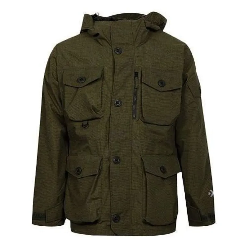 Converse 2L Printed Utility Jacket 'Olive Green' 10007259-A01 sold by KicksCrew