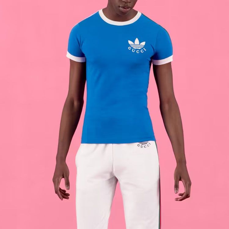 Gucci x adidas Trefoil Print T-Shirt 'Blue' 691637-XJEKL-4744 sold by KicksCrew product image thumbnail 4