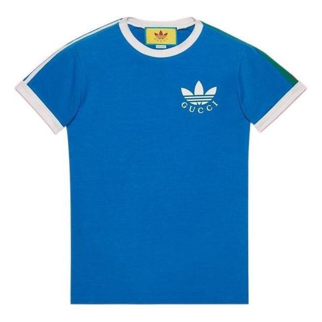 Gucci x adidas Trefoil Print T-Shirt 'Blue' 691637-XJEKL-4744 sold by KicksCrew