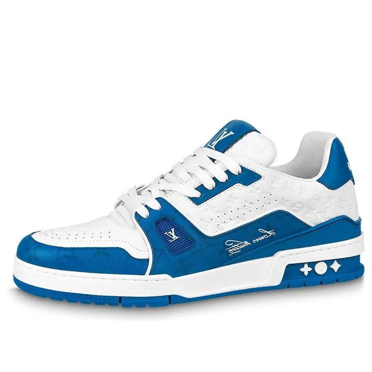 LOUIS VUITTON LV Trainers 'White Blue' 1ABOH4 sold by KicksCrew
