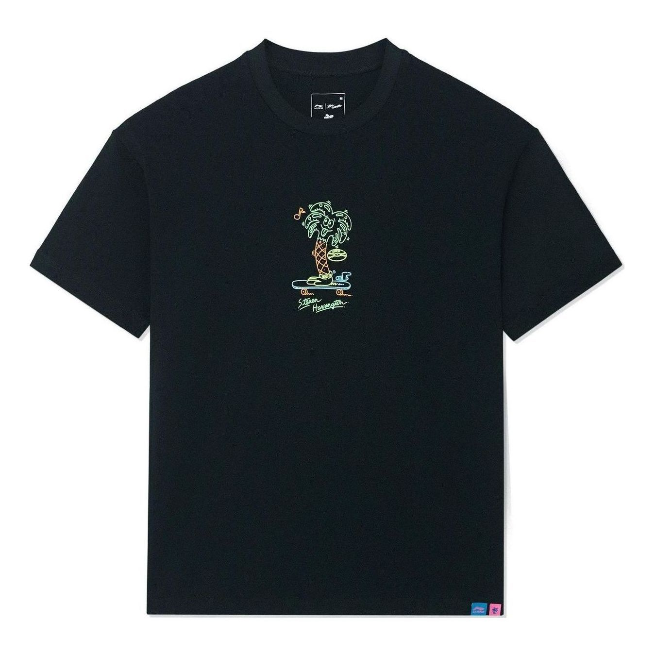 Li-Ning x Steven Harrington Cartoon Graphic T-shirt 'Black' AHSSC49-1 sold by KicksCrew
