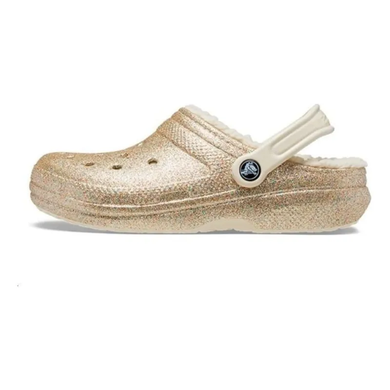 (WMNS) Crocs Classic Glitter Lined Clogs 'Gold White' 205842-93S sold by KicksCrew