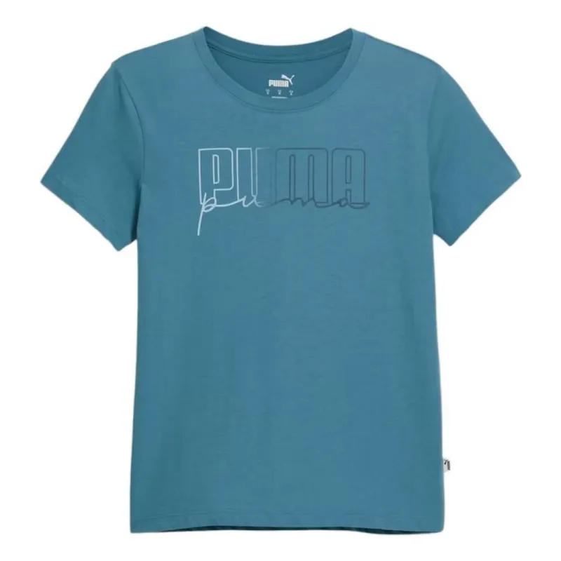(WMNS) Puma Lux Graphic Crew Neck Short Sleeve T-Shirt 'Blue' 679287-48 sold by KicksCrew