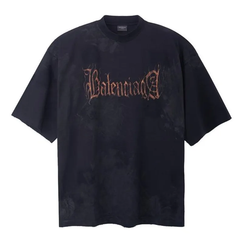 Balenciaga Heavy Metal T-shirt Large Fit 'Black Faded' 744439TOVE11055 sold by KicksCrew