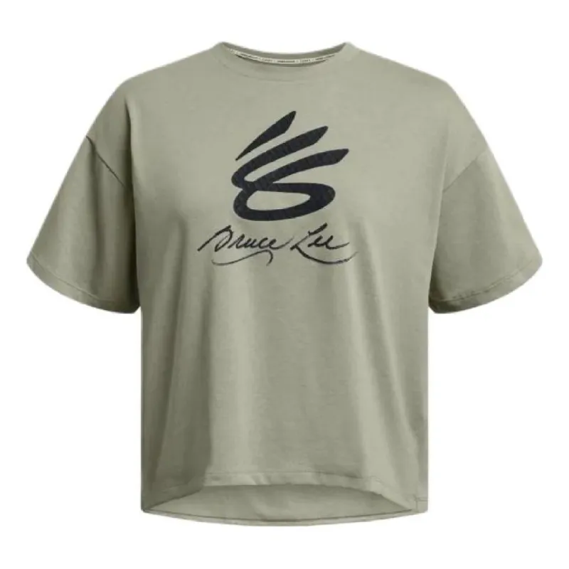 (WMNS) Under Armour x Lunar New Year Curry Graphic T-shirt 'Green' 1383314-504 sold by KicksCrew