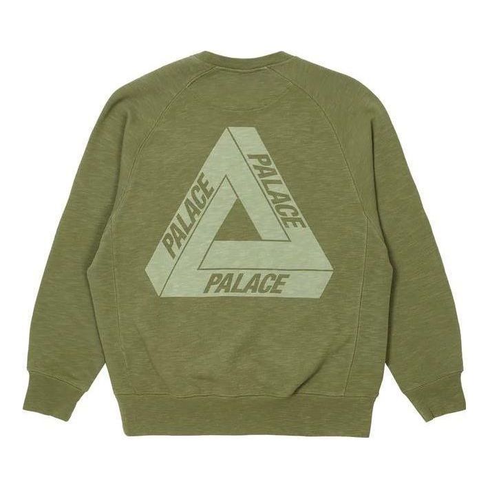 Palace Tri-Ferg Slub Crew 'Olive' P23CS143 sold by KicksCrew
