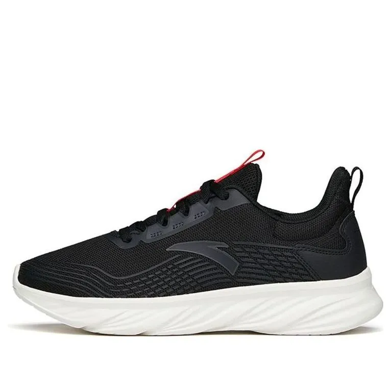 ANTA Running Series Sneakers 'Black Leather Red' 112145571-8 sold by KicksCrew